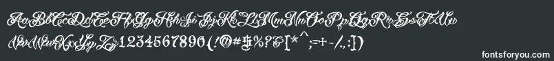 Шрифт VtcTattooscripttwo – белые шрифты на чёрном фоне