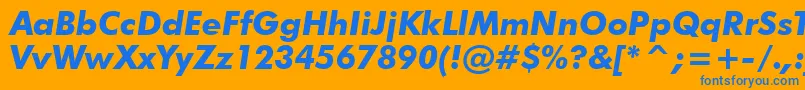 FuturaBoldItalicBt Font – Blue Fonts on Orange Background