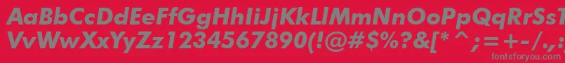Lisätietoja FuturaBoldItalicBt-fontista FuturaBoldItalicBt-fontti – harmaat kirjasimet punaisella taustalla
