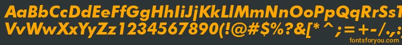 フォントFuturaBoldItalicBt – 黒い背景にオレンジの文字