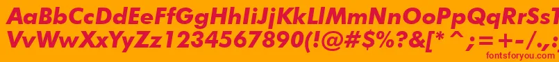 FuturaBoldItalicBt Font – Red Fonts on Orange Background