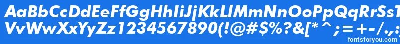 Czcionka FuturaBoldItalicBt – białe czcionki na niebieskim tle