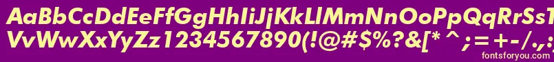 FuturaBoldItalicBt Font – Yellow Fonts on Purple Background