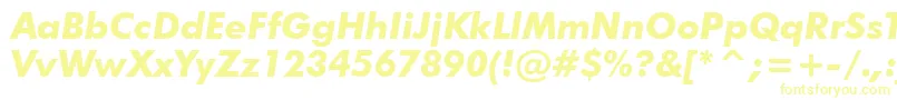 FuturaBoldItalicBt Font – Yellow Fonts on White Background