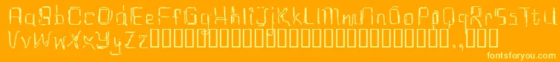 フォントEastrial – オレンジの背景に黄色の文字