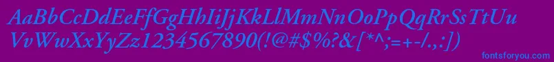 ApcgaramondcBolditalic Font – Blue Fonts on Purple Background