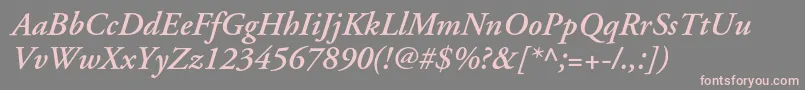 ApcgaramondcBolditalic Font – Pink Fonts on Gray Background