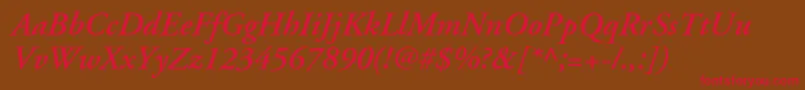 ApcgaramondcBolditalic Font – Red Fonts on Brown Background