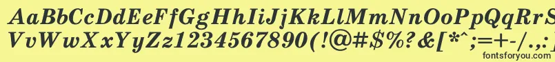 SchoolbookBoldItalic Font – Black Fonts on Yellow Background