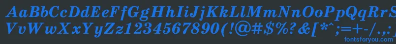 SchoolbookBoldItalic Font – Blue Fonts on Black Background