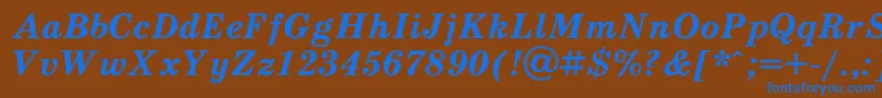 SchoolbookBoldItalic Font – Blue Fonts on Brown Background