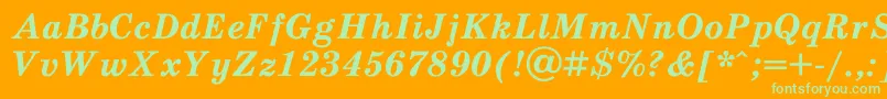 SchoolbookBoldItalic Font – Green Fonts on Orange Background