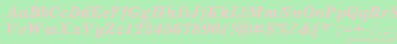 SchoolbookBoldItalic Font – Pink Fonts on Green Background
