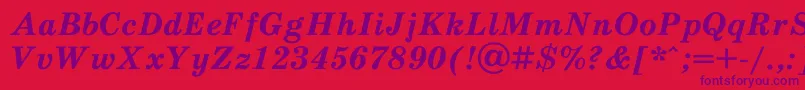 SchoolbookBoldItalic Font – Purple Fonts on Red Background