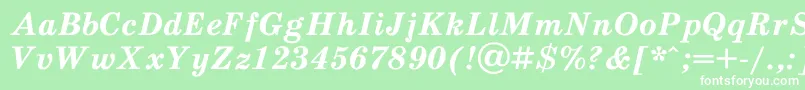 SchoolbookBoldItalic Font – White Fonts on Green Background