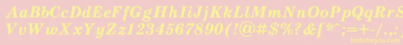 SchoolbookBoldItalic Font – Yellow Fonts on Pink Background