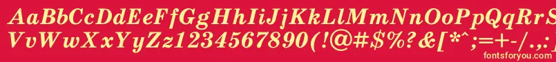SchoolbookBoldItalic Font – Yellow Fonts on Red Background