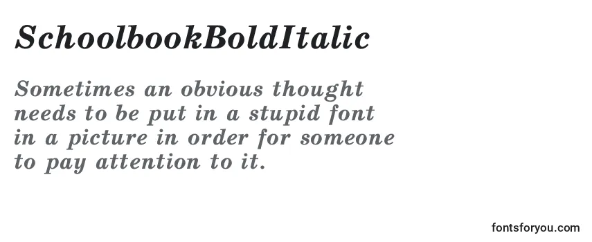 SchoolbookBoldItalic Font