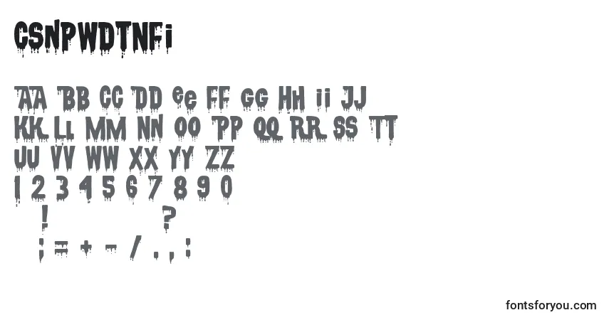Schriftart CsnpwdtNfi (113463) – Alphabet, Zahlen, spezielle Symbole