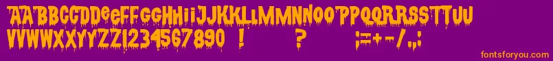 CsnpwdtNfi-Schriftart – Orangefarbene Schriften auf violettem Hintergrund