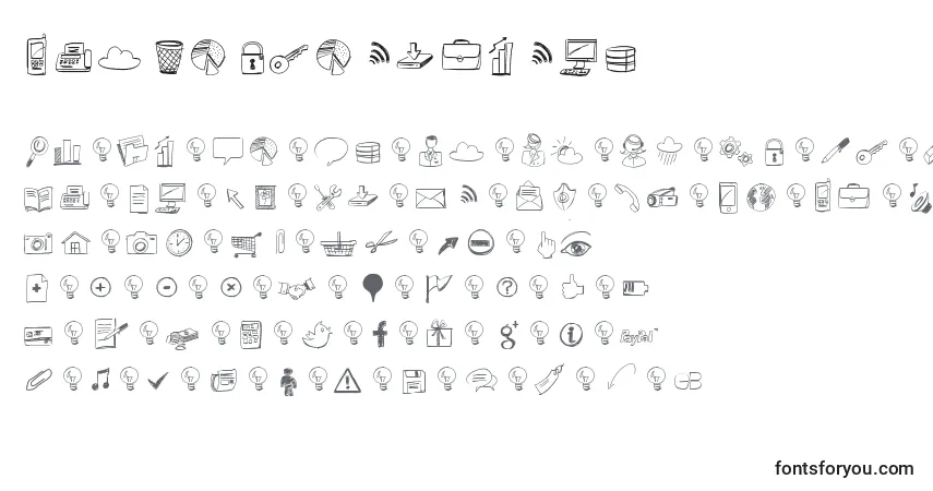 Czcionka Sketchiconsbold – alfabet, cyfry, specjalne znaki