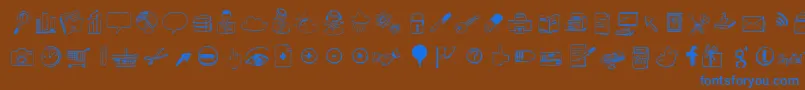 Sketchiconsbold Font – Blue Fonts on Brown Background