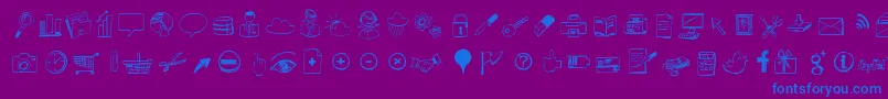 Sketchiconsbold Font – Blue Fonts on Purple Background