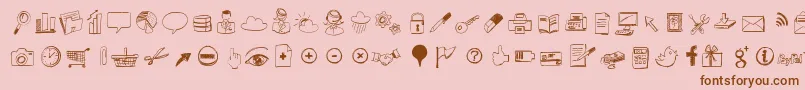 Sketchiconsbold Font – Brown Fonts on Pink Background