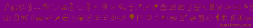 Sketchiconsbold Font – Brown Fonts on Purple Background