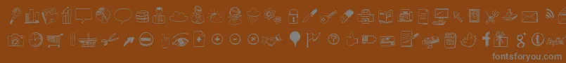 Sketchiconsbold-Schriftart – Graue Schriften auf braunem Hintergrund