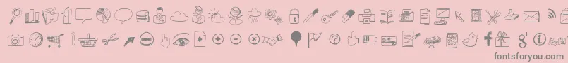 Sketchiconsbold Font – Gray Fonts on Pink Background