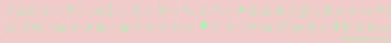 Sketchiconsbold-Schriftart – Grüne Schriften auf rosa Hintergrund