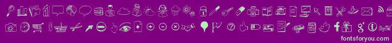Sketchiconsbold Font – Green Fonts on Purple Background