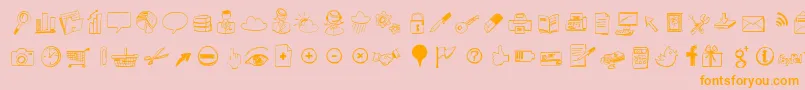フォントSketchiconsbold – オレンジの文字がピンクの背景にあります。
