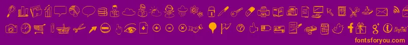 Sketchiconsbold Font – Orange Fonts on Purple Background