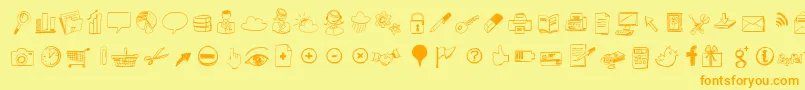 Sketchiconsbold Font – Orange Fonts on Yellow Background