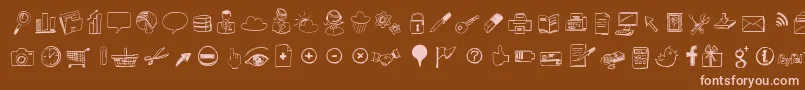 Sketchiconsbold Font – Pink Fonts on Brown Background