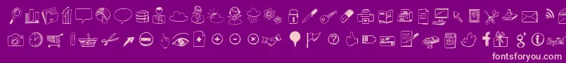 Sketchiconsbold Font – Pink Fonts on Purple Background