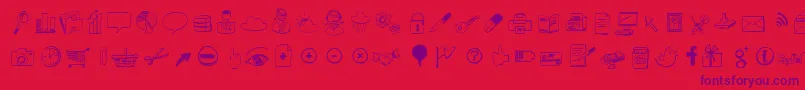 Sketchiconsbold Font – Purple Fonts on Red Background