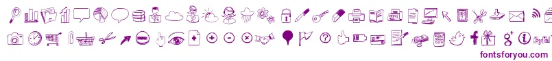 Sketchiconsbold Font – Purple Fonts on White Background