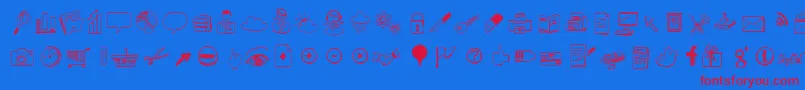 Sketchiconsbold Font – Red Fonts on Blue Background