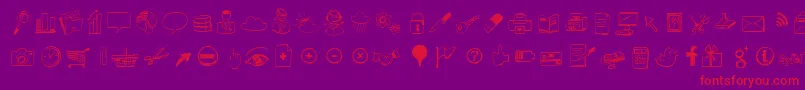 Sketchiconsbold Font – Red Fonts on Purple Background