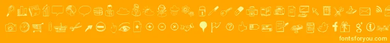 Sketchiconsbold Font – Yellow Fonts on Orange Background