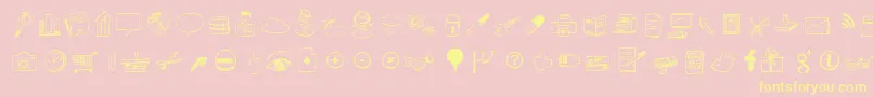 Sketchiconsbold Font – Yellow Fonts on Pink Background