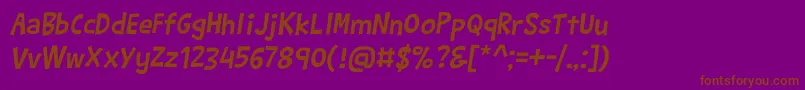 Шрифт BarthowheelItalic – коричневые шрифты на фиолетовом фоне