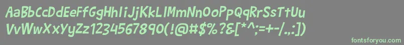 BarthowheelItalic Font – Green Fonts on Gray Background