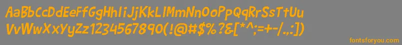 フォントBarthowheelItalic – オレンジの文字は灰色の背景にあります。
