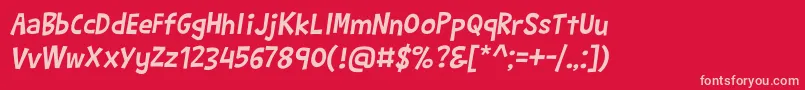 Fonte BarthowheelItalic – fontes rosa em um fundo vermelho