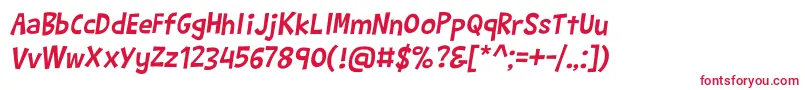 BarthowheelItalic Font – Red Fonts on White Background