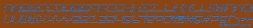 フォントQqv2sic – 茶色の背景に青い文字